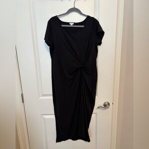 Cuyana Elegant Black Knot Dress